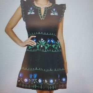 Roller Rabbit Pippa Lavandou Floral Embroidered Dress, Small NWT